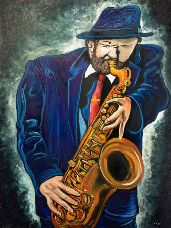 Blue Sax by artist Doug LaRue
